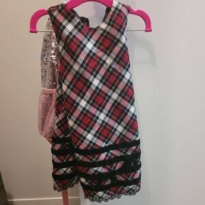 Plaid Sleeveless Velet Dress